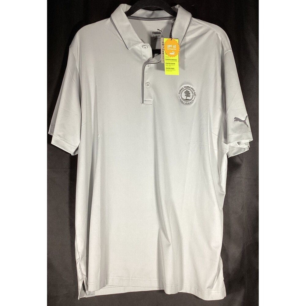Cobra Puma Golf Pebble Beach Pro-Am Polo Shirt Mens L Gray